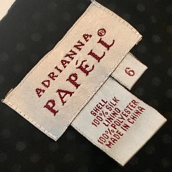 Vintage Adrianna Papell Black and White Silk Polka Dot Dress - Picture 9 of 9